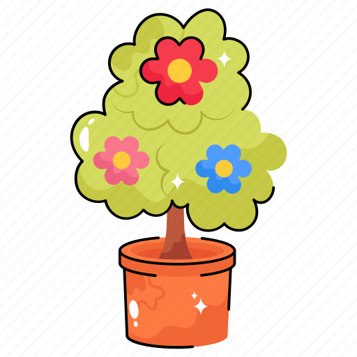 Plant, forest, flower, leaf, pot sticker - Download on Iconfinder
