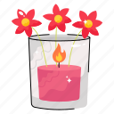 flame, candle, burning, flower