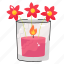 flame, candle, burning, flower 