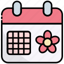 calendar, spring, date, blossom, flower