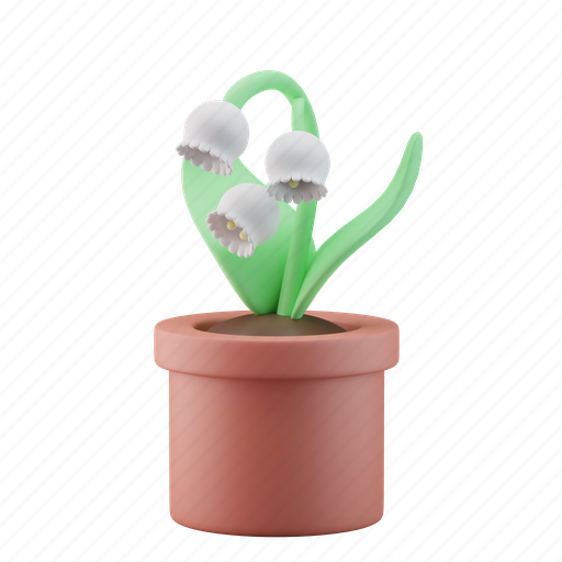 Flower, lilly, of, the, valley, garden, floral 3D illustration - Download on Iconfinder