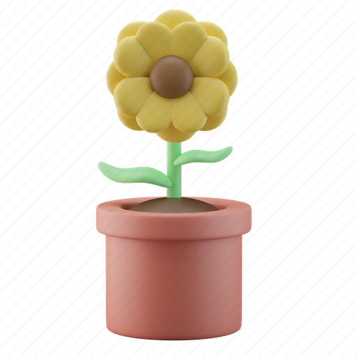 Flower, sunflower, nature, plant, floral, garden, gardening 3D illustration - Download on Iconfinder