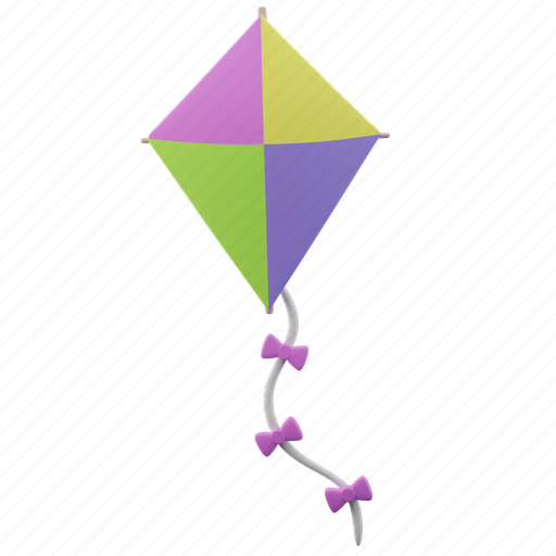 Kite, festival, flying, fly, play, toy, kid 3D illustration - Download on Iconfinder