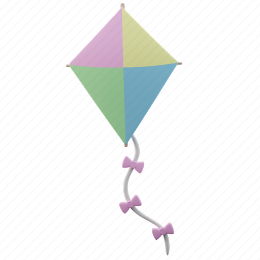 Kite, flying, fly, sky, toy, child, wind 3D illustration - Download on Iconfinder