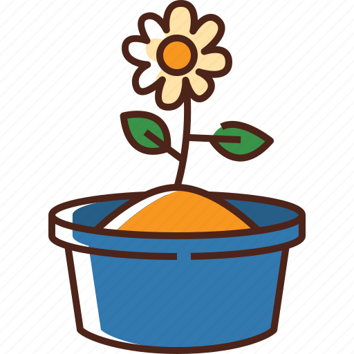 Flower, pot, nature, plant, spring, blossom, ecology icon - Download on Iconfinder