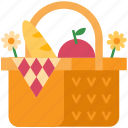 picnic, food, basket, holiday, fun, spring, flower