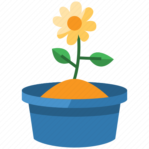 Flower, pot, nature, plant, spring, blossom, ecology icon - Download on Iconfinder