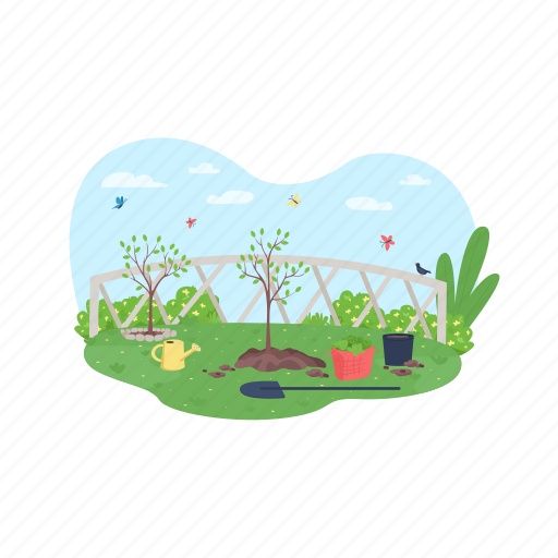 Plant, care, tree, backyard, spring illustration - Download on Iconfinder