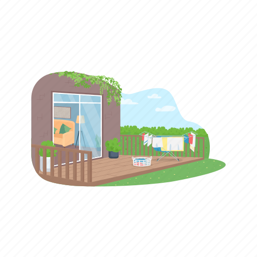 Spring, backyard, garden, laundry, wash illustration - Download on Iconfinder