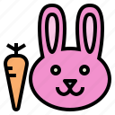 animal, bunny, carrot, face, rabbit
