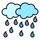 spring, raining, weather, clouds, rain, umbrella, forecast, sun, cloud