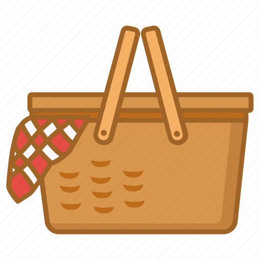 Basket, hamper, picnic, set, wicker icon