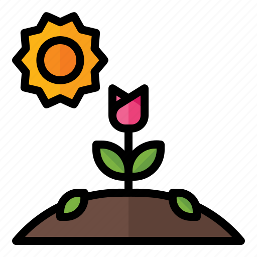 Spring, season, nature, tulip, hill, sun icon - Download on Iconfinder