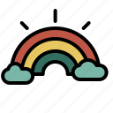 spring, rainbow, bow, cloud, pride, rain 
