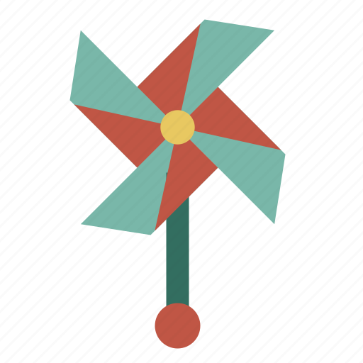 Spring, pinwheeltoy, windmill, colorful, toy, turbine, wind icon - Download on Iconfinder