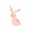 spring, rabbit, bunny, hand-drawn bunny, hand-drawn rabbit, easter, easter bunny, easter rabbit, pink