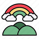 rainbow, weather, cloud, cloudy, sky, colorful, spring