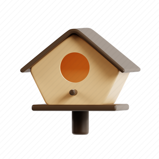 Birdhouse, bird, bright, animal, spring, nesting box 3D illustration - Download on Iconfinder