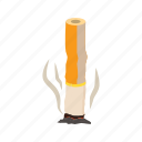 ash, butt, cartoon, cigarette, filter, nicotine, tobacco