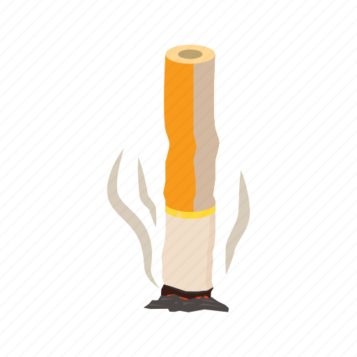 Ash, butt, cartoon, cigarette, filter, nicotine, tobacco icon