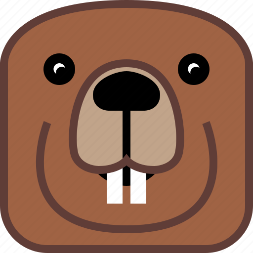 Animals, beaver, dam, head, square, wild icon - Download on Iconfinder