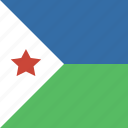 djibouti, square, flag