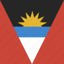 barbuda, square, flag, antigua