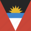 barbuda, square, flag, antigua 