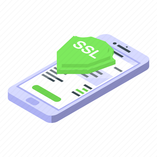 Smartphone, ssl, certificate, isometric icon - Download on Iconfinder