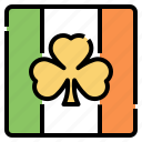 flag, irish, shamrock, clover, leaf, ornamental