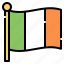 irish, flag, country, ireland, national 