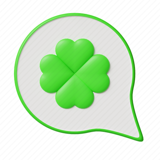 Sign, clover, four leaf, green, patrick 3D illustration - Download on Iconfinder