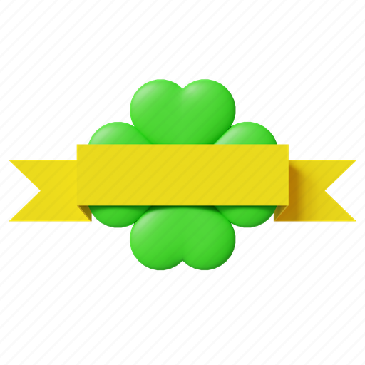 Banner, decoration, saint, patrick, green, clover 3D illustration - Download on Iconfinder