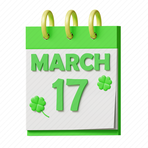 Date, march 17, event, calendar, schedule, green 3D illustration - Download on Iconfinder