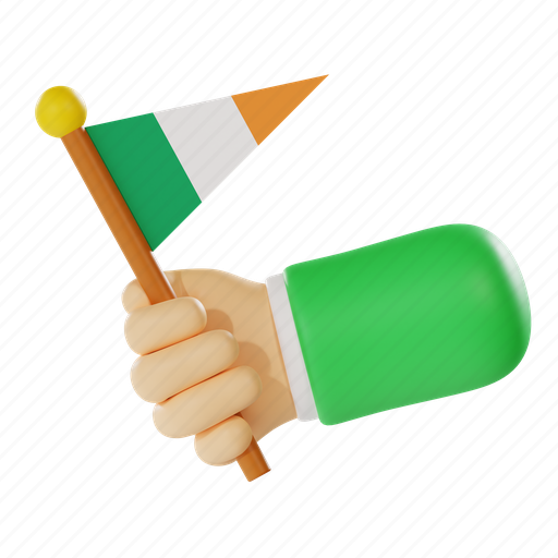 Flag, country, nation, ireland, saint, patrick 3D illustration - Download on Iconfinder