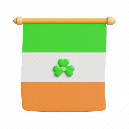Ireland, shamrock, flag, nation, location 3D illustration - Download on Iconfinder