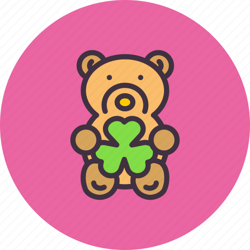 Bear, gift, shamrock, teddy, toy, hygge, saint patrick's day icon - Download on Iconfinder