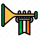 trumpet, music, instrument, wind, celebration, st, patricks, day