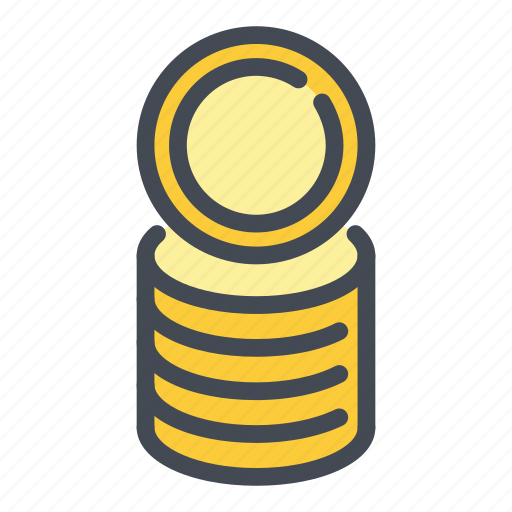 Cash, coin, coins, gold, money, of, stack icon - Download on Iconfinder