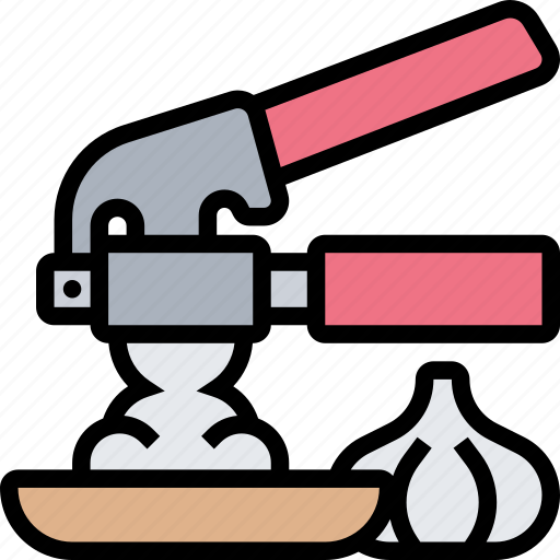 Garlic, crusher, spice, preparation, cooking icon - Download on Iconfinder