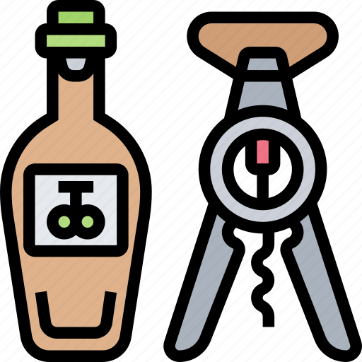 Wine, opener, bottle, uncork, screw icon - Download on Iconfinder