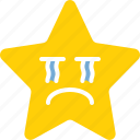 crying, disappointed, emoji, emotion, sad, star