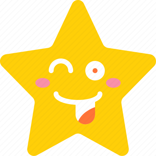 Emoji, emotion, playful, star, tongue, winking icon - Download on Iconfinder
