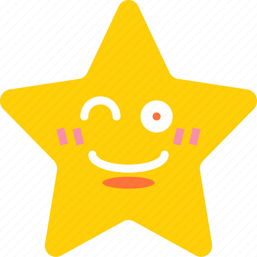 Emoji, emotion, face, smile, star, winking icon - Download on Iconfinder