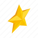 award, bright, decoration, gold, isometric, shape, star