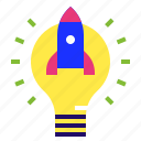 idea, innovation, lightblub, rocket, startup