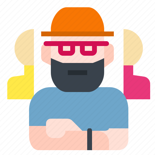 Beard, creative, hat, senior, teamwork icon - Download on Iconfinder