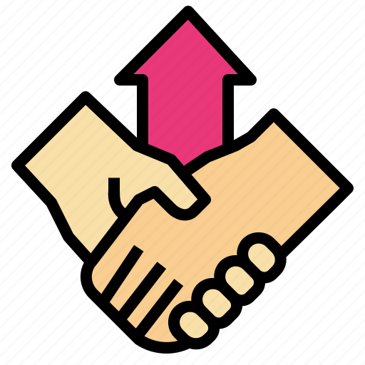 Arrowup, co, growth, handshake, opperation icon - Download on Iconfinder