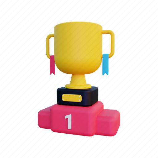 Winner, award, trophy, medal, reward, champion, badge 3D illustration - Download on Iconfinder