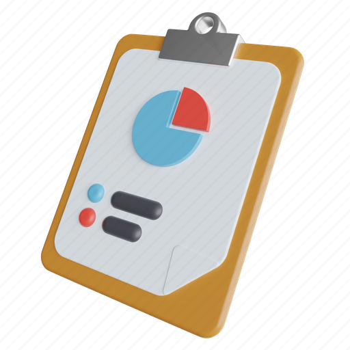 Clipboard, diagram, report, chart, graph, analytics, statistics 3D illustration - Download on Iconfinder